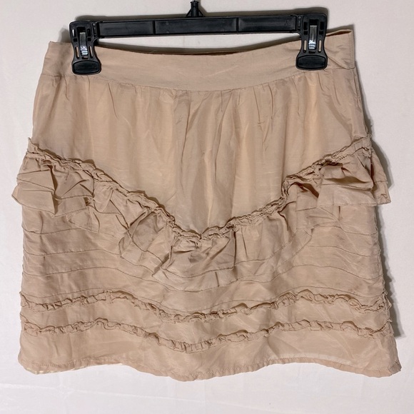 C. Luce Nude Blush Ruffle Mini Skirt M - Picture 14 of 15